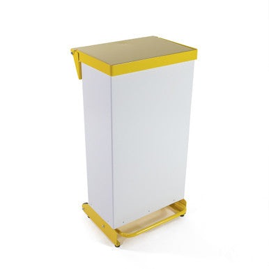 65Ltr Fire Retardant Pedal Bin Yellow Lid & Foot Pedal