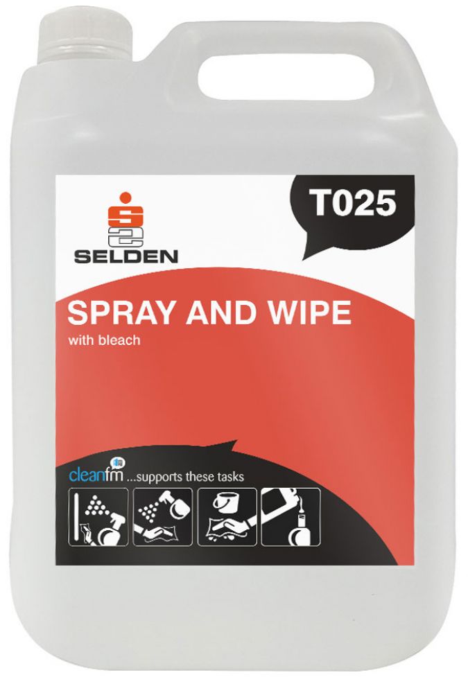 Spray And Wipe With Bleach 5Ltr