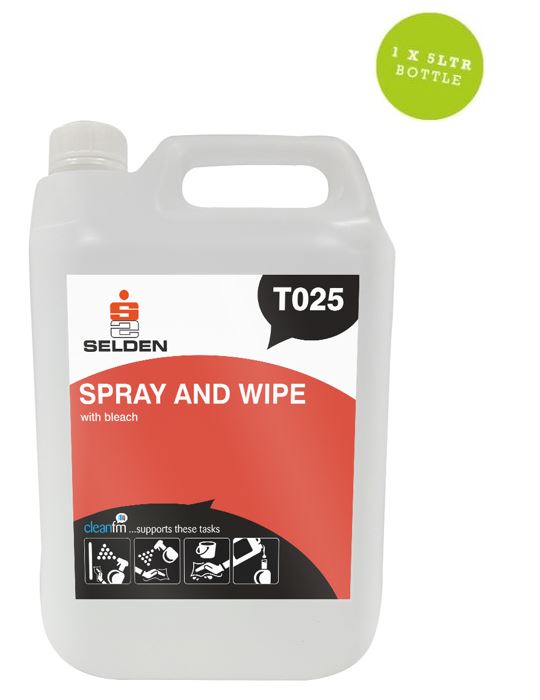 Spray And Wipe With Bleach 5Ltr