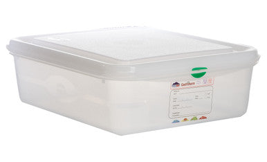 GN Storage Container 1/2 100mm Deep 6.5L 6 Pack