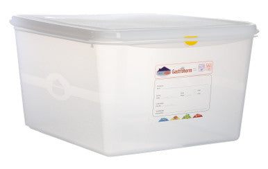GN Storage Container 2/3 200mm Deep 19L 6 Pack