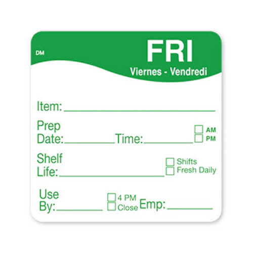 Day Food Labels 51mm x 51mm 500 Pack