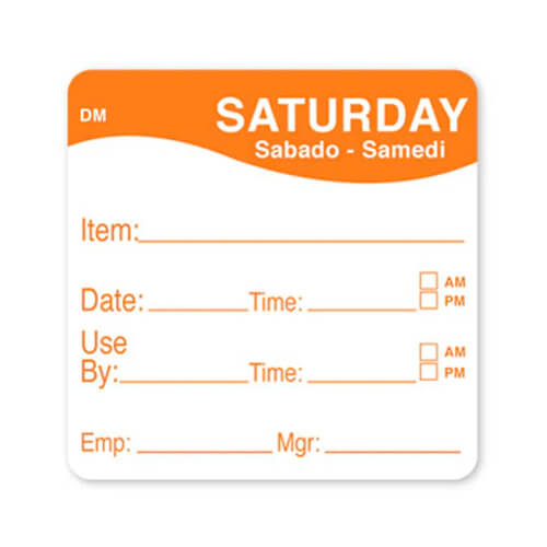 Day Food Labels 51mm x 51mm 500 Pack