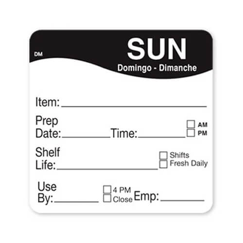 Day Food Labels 51mm x 51mm 500 Pack
