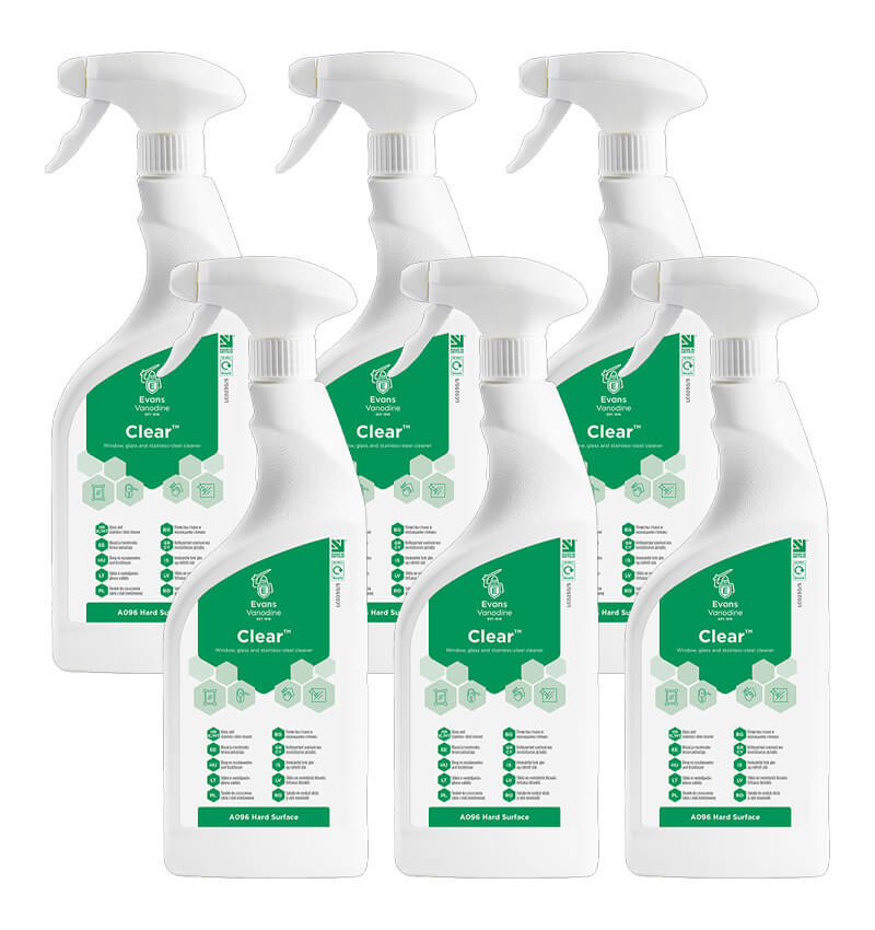 Evans Clear Glass And Stainless Steel Cleaner 750ml Ready To Use Trigger Bottles