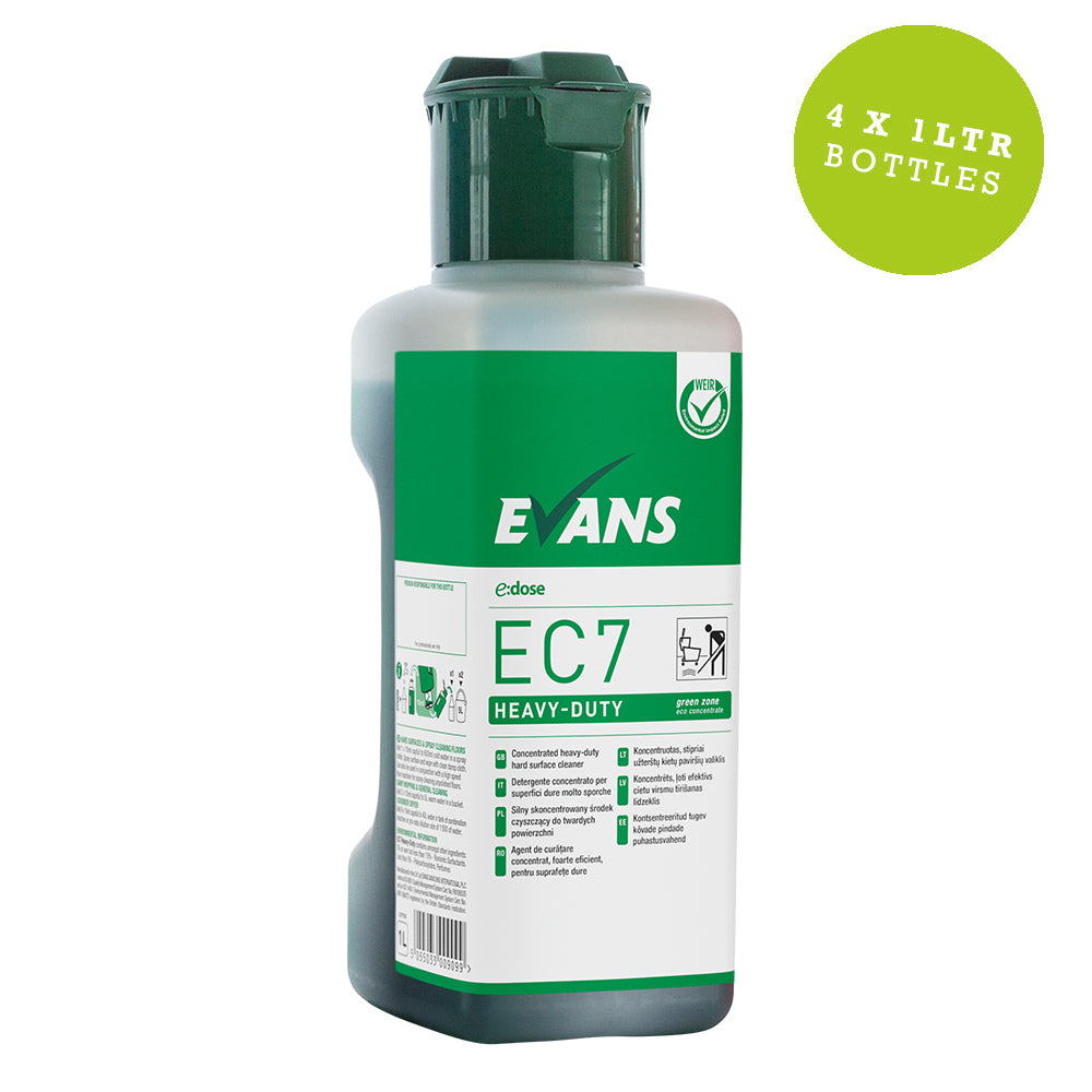 Evans E Dose EC7 Heavy Duty Hard Surface Cleaner Super Concentrate 1Ltr