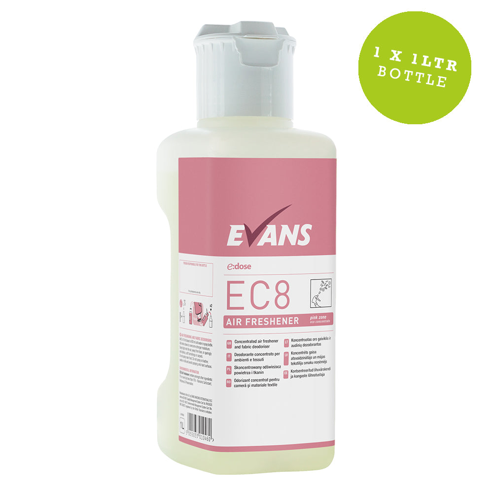 Evans E Dose EC8 Air Freshener And Fabric Deodoriser Super Concentrate 1Ltr