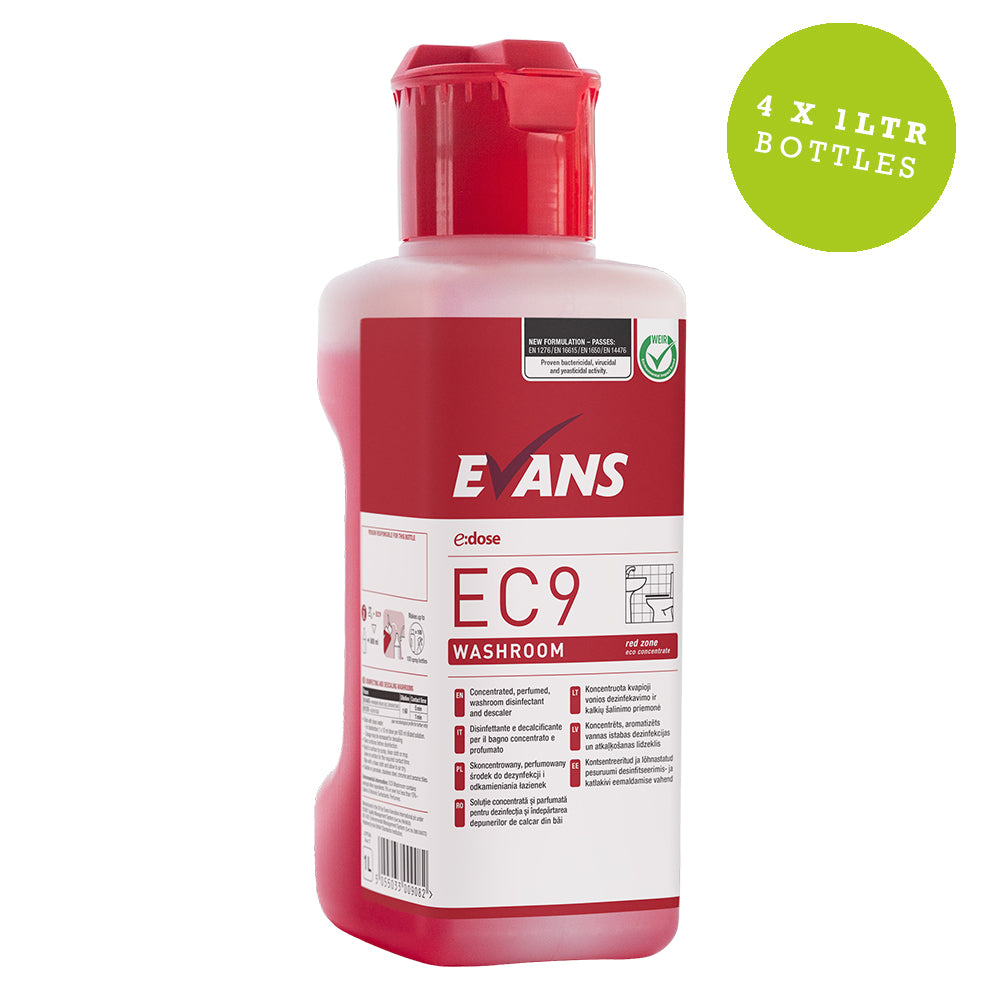 Evans E Dose EC9 Washroom Cleaner And Descaler Super Concentrate 1Ltr