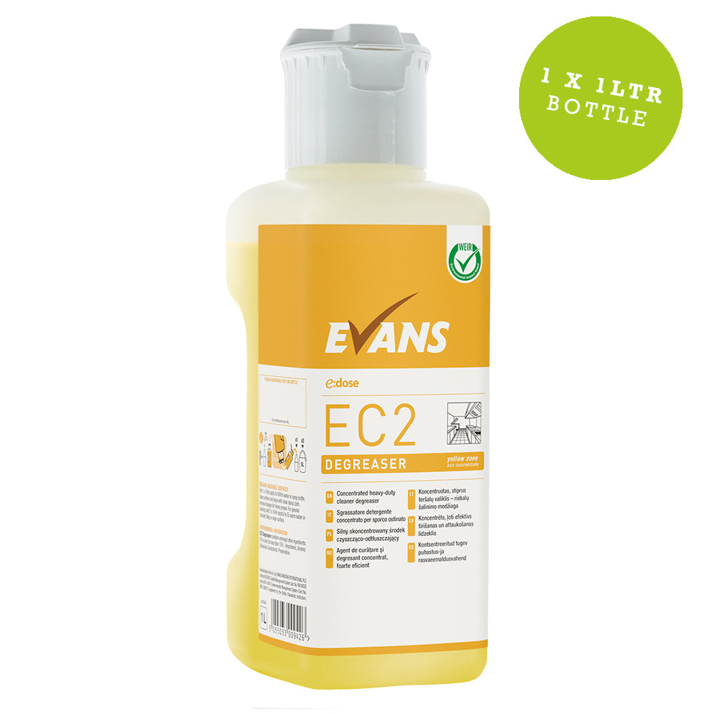 Evans E Dose EC2 Unperfumed Heavy Duty Cleaner Degreaser Super Concentrate 1Ltr
