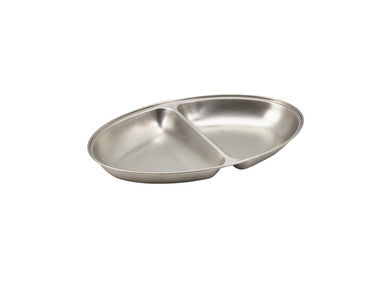 GenWare Stainless Steel Two Division Oval Vegetable Dish 30cm/12"