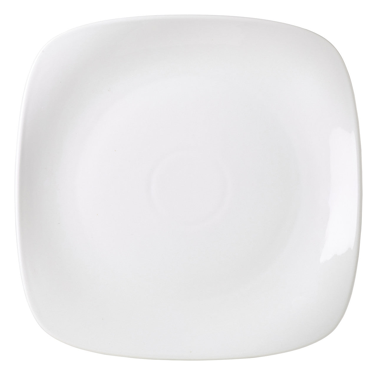 Genware Porcelain Rounded Square Plate 27cm/10.5" 6 Pack