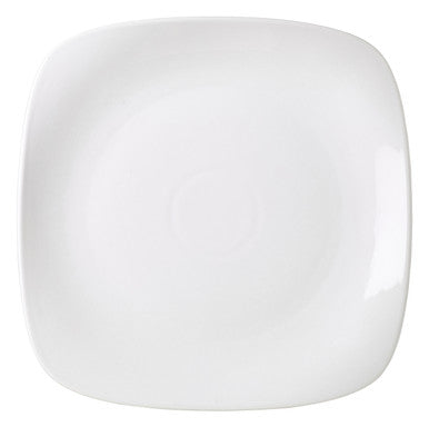 Genware Porcelain Rounded Square Plate 27cm/10.5" 6 Pack