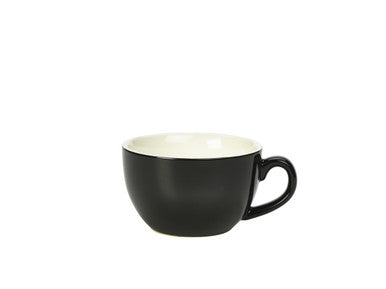 Genware Porcelain Black Bowl Shaped Cup 25cl/8.75oz 6 Pack