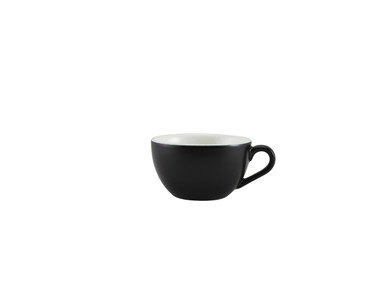 Genware Porcelain Matt Black Bowl Shaped Cup 34cl/12oz 6 Pack