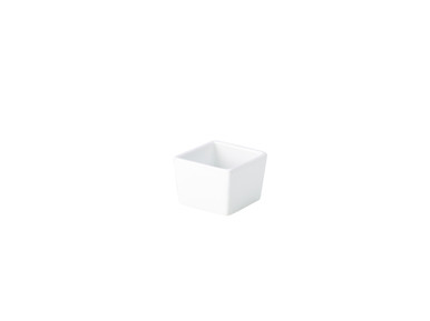 Genware Porcelain Square Dish 6.4 x 4.8cm/2.5 x 2" 6 Pack
