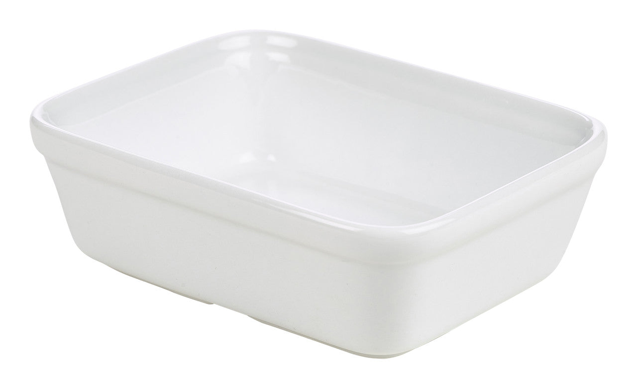 Genware Porcelain Rectangular Pie Dish 15.5x11.5cm/6 x 4.5" 12 Pack