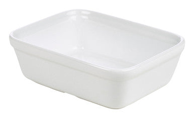 Genware Porcelain Rectangular Pie Dish 15.5x11.5cm/6 x 4.5" 12 Pack