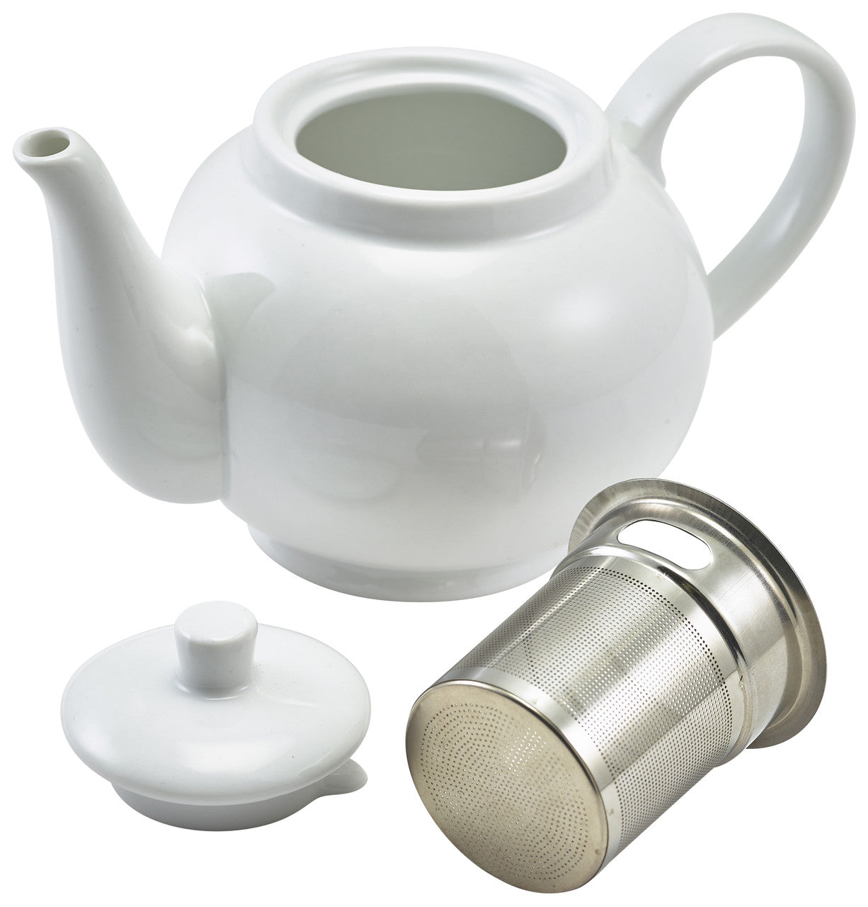 Genware Porcelain Teapot with Infuser 45cl/15.75oz 6 Pack