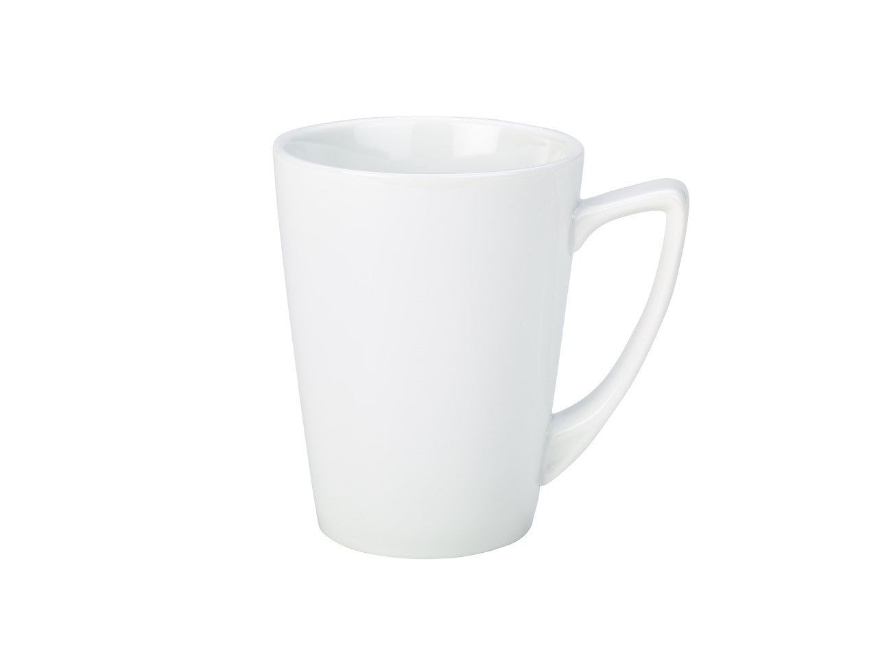 Genware Porcelain Angled Handled Mug 35cl/12.25oz 6 Pack With Colours