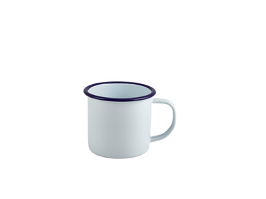 Enamel Mug White with Blue Rim 36cl/12.5oz