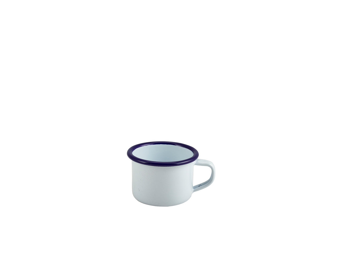 Enamel Mug White With Blue Rim 12cl/4.2oz
