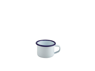 Enamel Mug White With Blue Rim 12cl/4.2oz