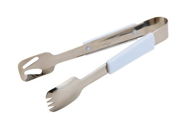 Genware Plastic Handle Buffet Tongs White