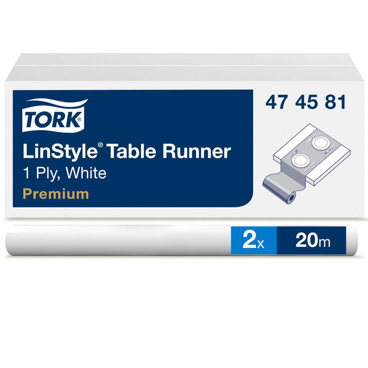 Tork Linstyle Banquet Roll White 20M 2 Pack