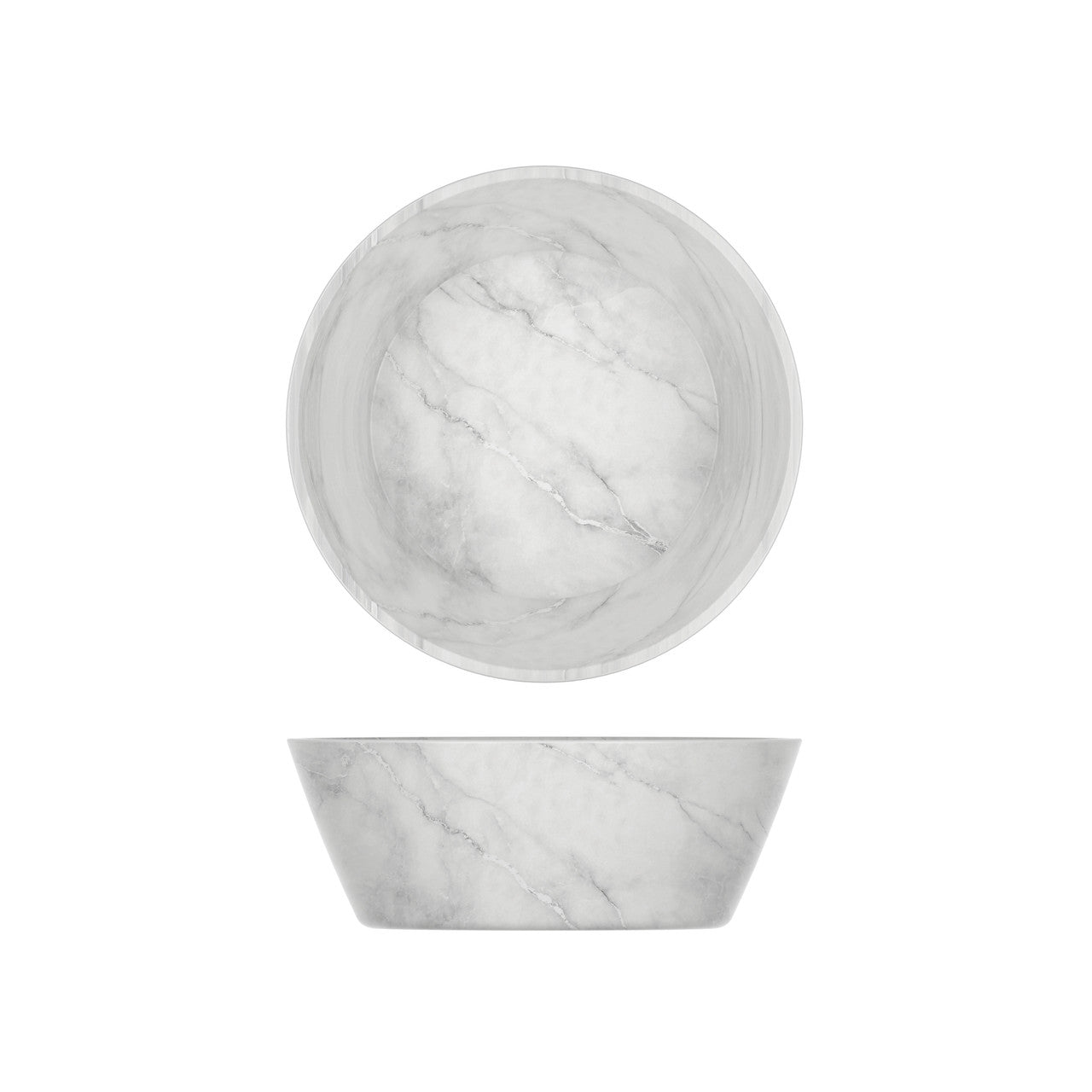 White Marble Agra Melamine Bowl 20.5 x 7.5cm 6 Pack