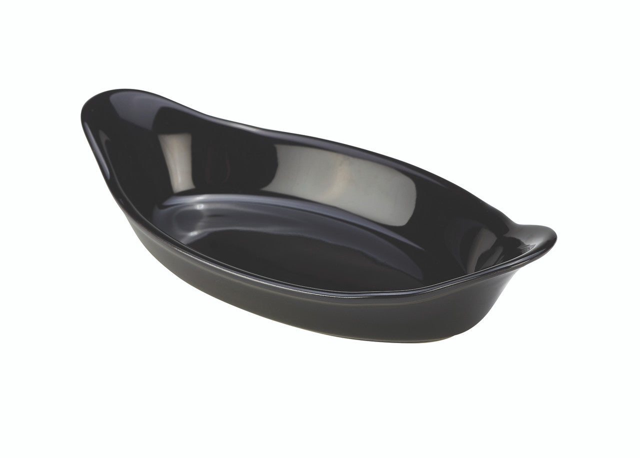 GenWare Stoneware Black Oval Eared Dish 22cm/8.5" 4 Pack