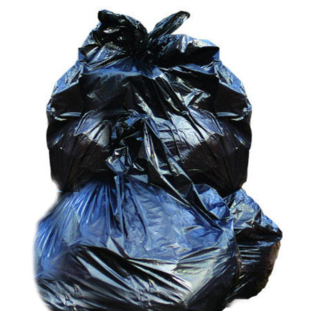 Full shot of a completely full Light Duty Black Refuse Sack.