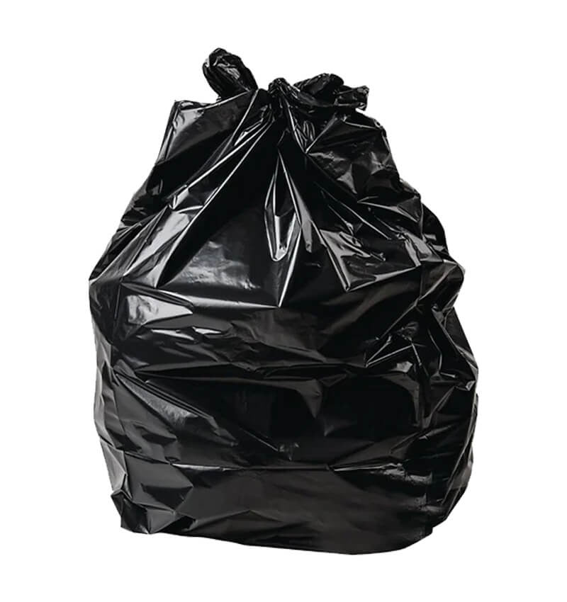 Full shot of a Heavy Duty Black Compactor Sack.