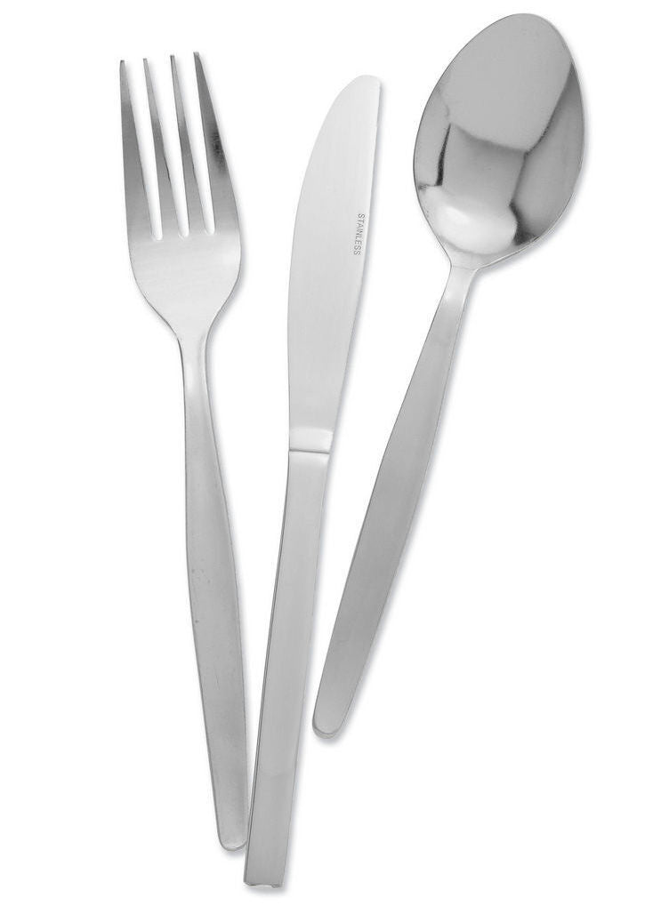 Full shot of Cutlery-Economy Knife along with Spoon and Fork.