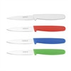 Group shot of White, Red, Blue, and Green Hygiplass Paring Knife.