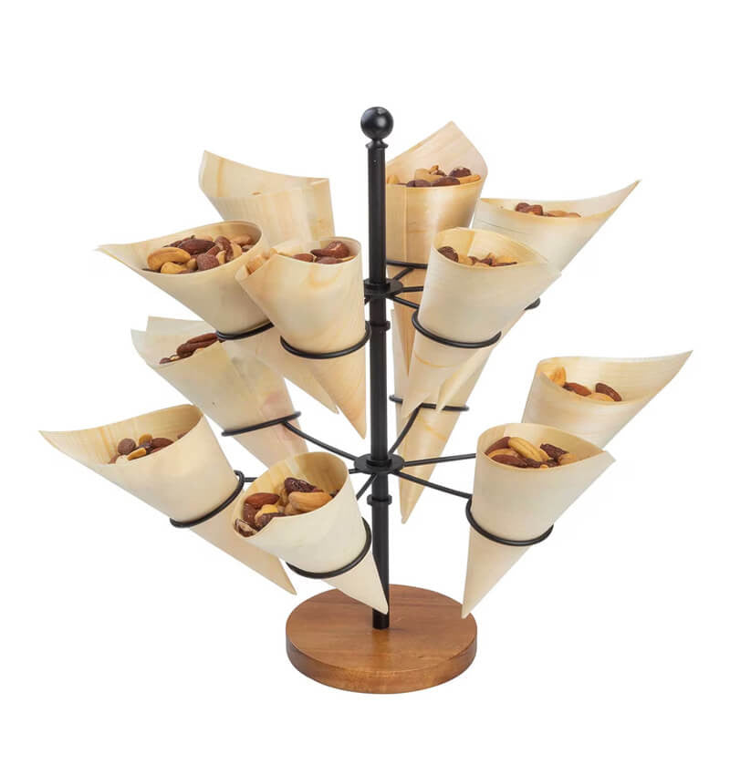 Disposable Bamboo Serving Cone Large 7 x 18cm platter