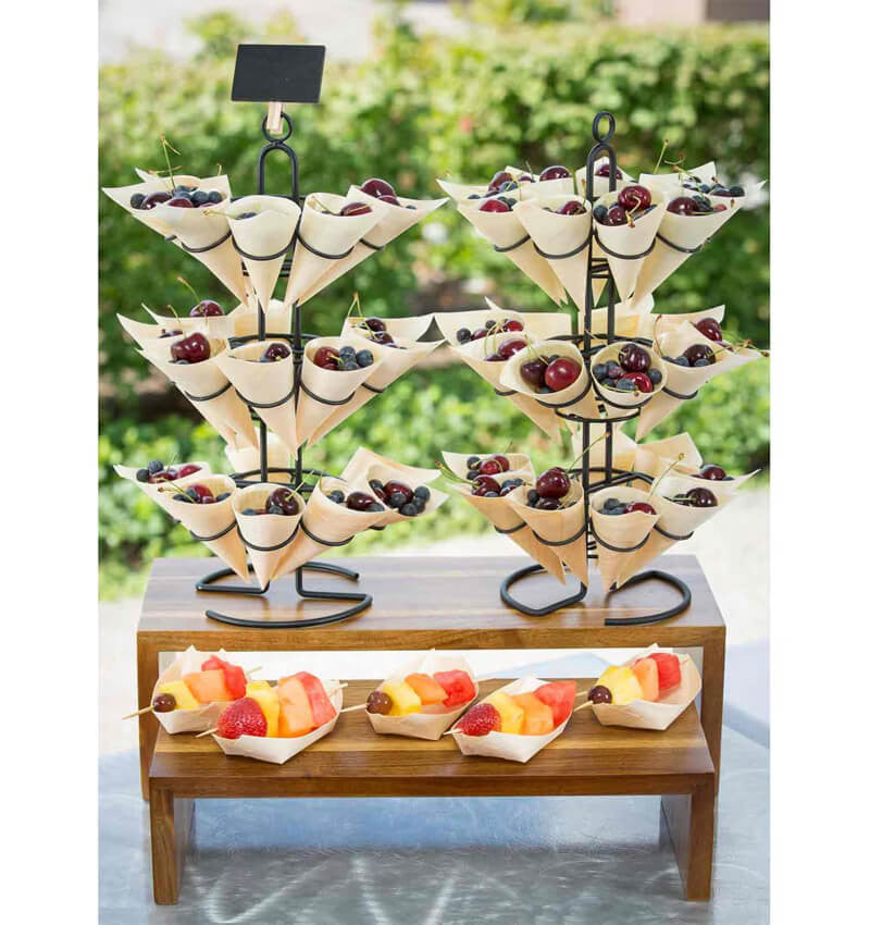 Disposable Bamboo Serving Cone Large 7 x 18cm In Garden