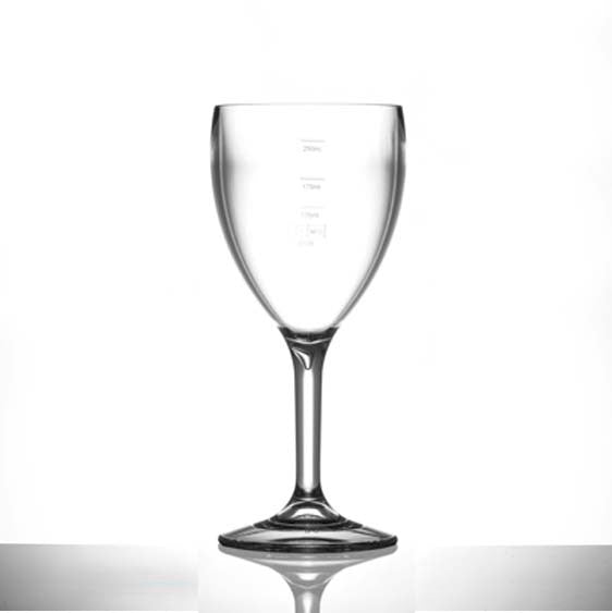 BBP Premium Polycarbonate Wine Glass 11oz/310ml Lined At 125ml, 175ml, 250ml 12 Pack