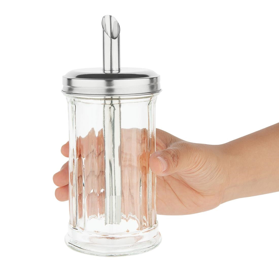 Olympia Sugar Pourer With 19mm Single Spout in hand.