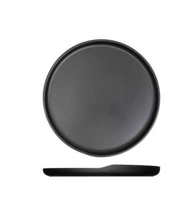 Black Copenhagen Round Melamine Plate 28cm 6 Pack