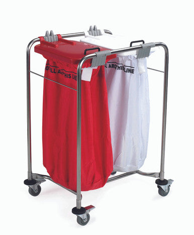 Red Lid For Medi Cart Stainless Steel Laundry Trolley