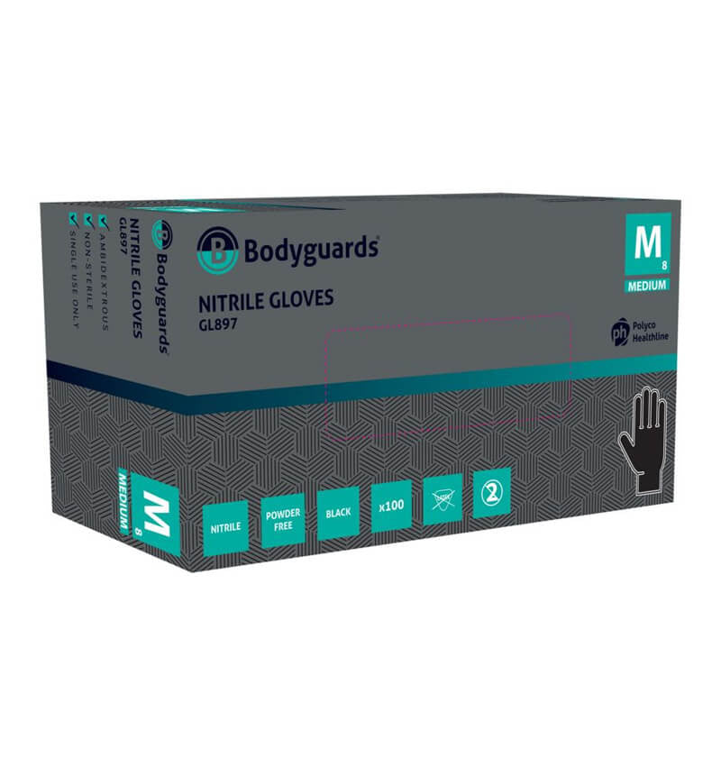 Black Nitrile Powder Free Gloves GL897 1000 Pack