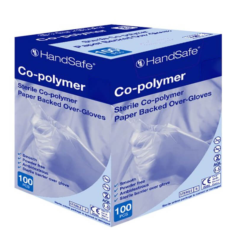 Sterile Co-polymer Gloves Powder Free Clear Packaging