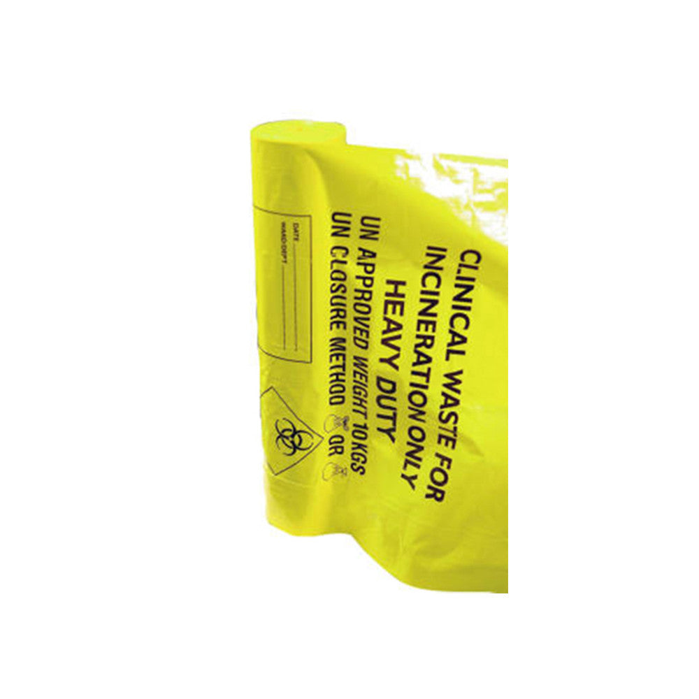 Yellow Clinical Waste Sack unravelling