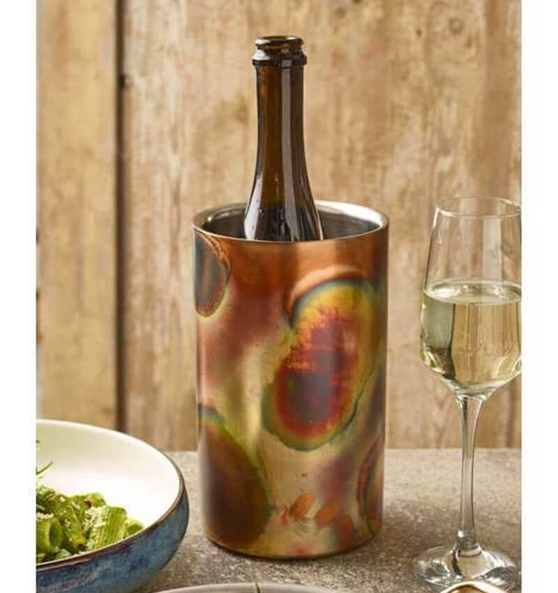 GenWare Burnt Copper Wine Cooler With Bottle
