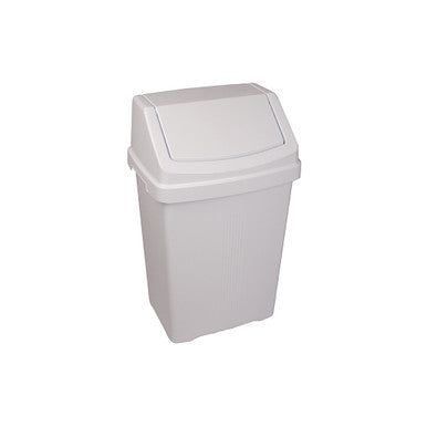 50Ltr White Plastic Swing Bin