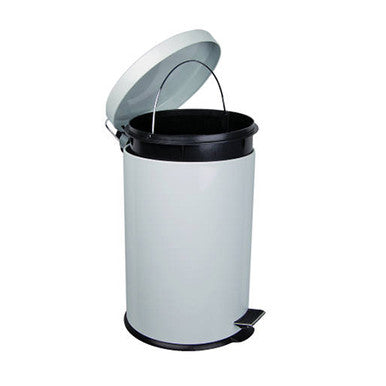 3Ltr White Plastic Pedal Bin