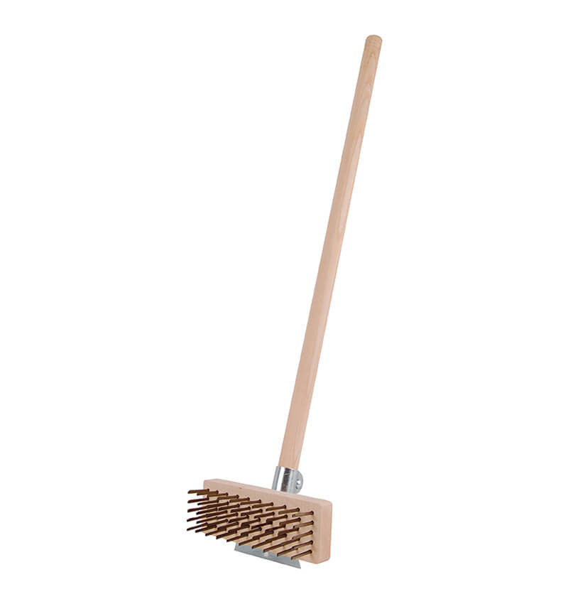 Chargrill Brush With Scraper And Long Handle
