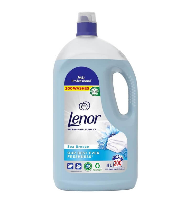Lenor Professional Sea Breeze Fabric Softener 200 Washes 1 x 4 Ltr