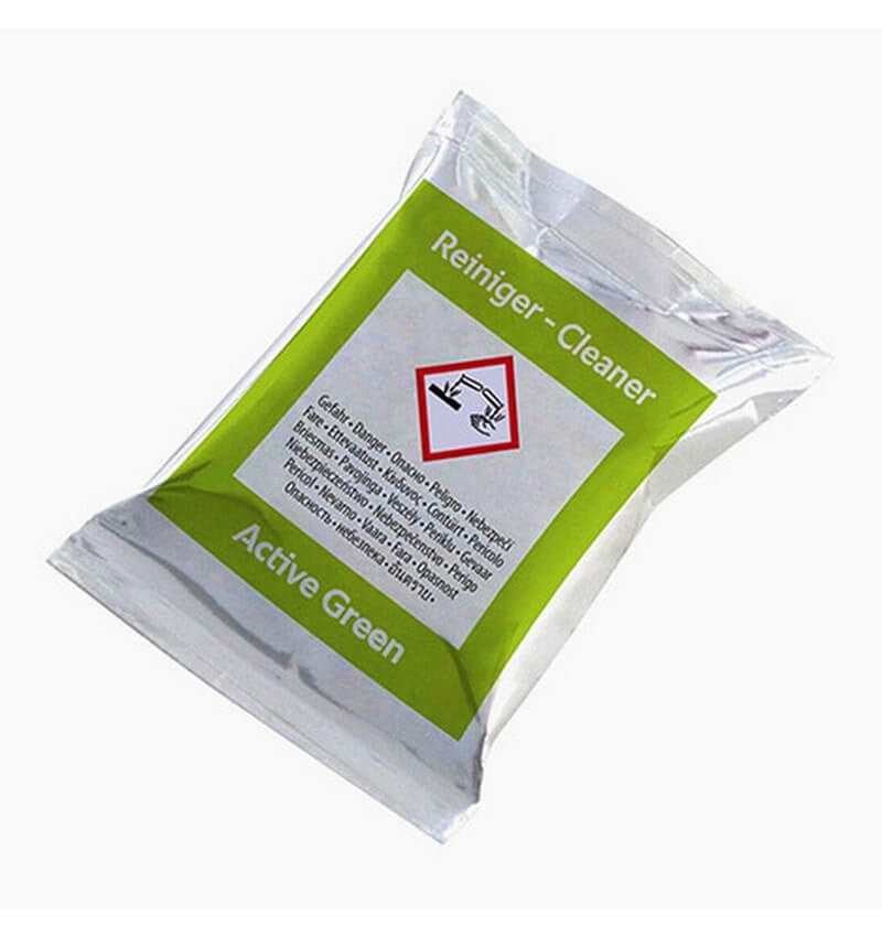 Full shot of Rational Oven Cleaner Active Green Tablets packet