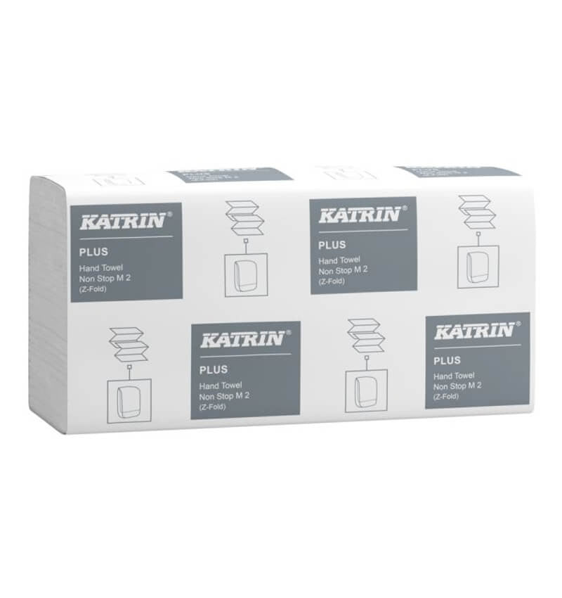 Katrin Plus 2ply Z Fold White Hand Towels Non Stopeasyflush 2835 Pack